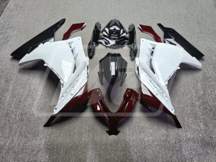 Kawasaki Ninja 300 2013-2022 Gloss White & Maroon Red with Black ABS Fairings | Monster Fairings