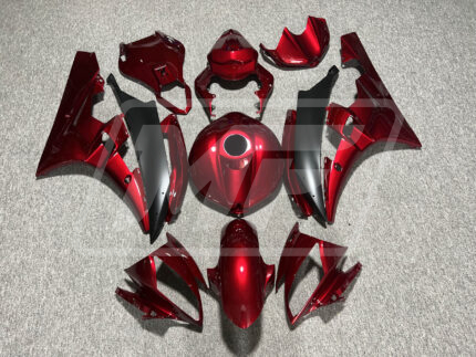 Yamaha R6 2006-2007 Gloss Candy Red & Matte Black ABS Fairings | Monster Fairings