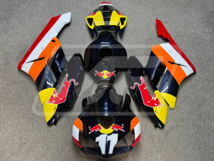 (IN STOCK) Honda CBR1000RR 2004-2005 Gloss Dark Blue with Orange & White Bull ABS Fairings | Monster Fairings