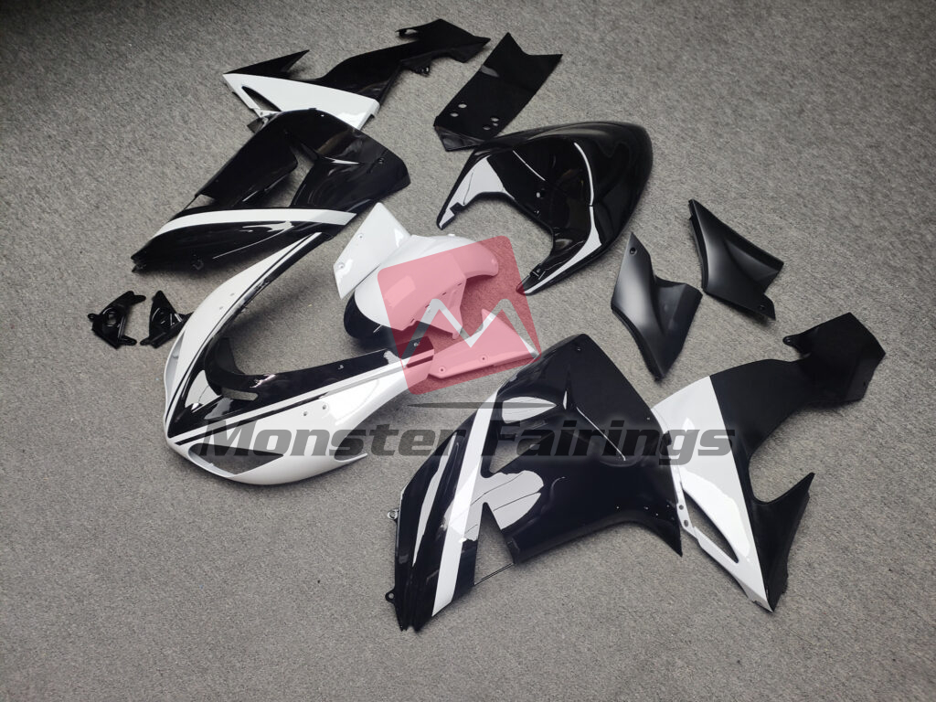 Gloss Black & White ABS fairings for Kawasaki ZX10R 2006 - 2007 - premium OEM fit kit by Monster Fairings
