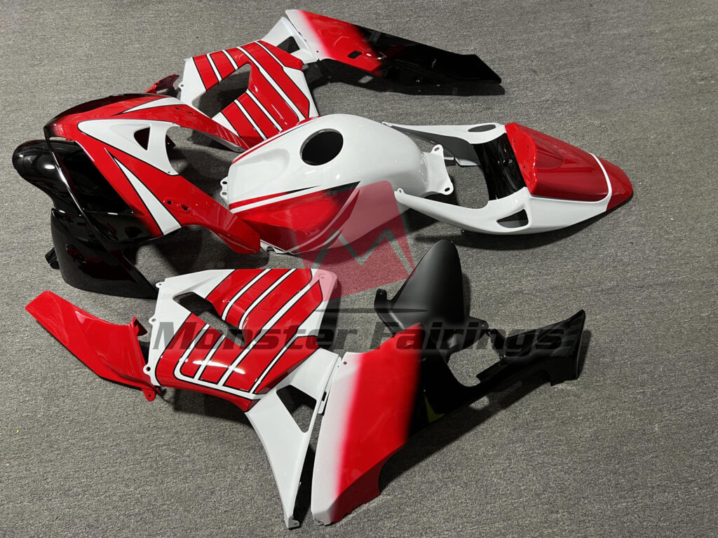 Honda CBR600RR custom ABS fairings 2005 - 2006 in Gloss White With Red & Black - durable replacement kit, Monster Fairings