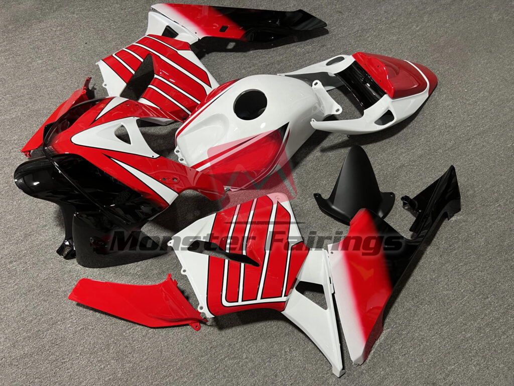 Gloss White With Red & Black ABS fairings for Honda CBR600RR 2005 - 2006 - premium OEM fit kit by Monster Fairings