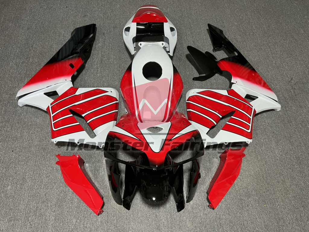 Honda CBR600RR 2005 - 2006 Gloss White With Red & Black ABS fairings - custom motorcycle bodywork kit by Monster Fairings