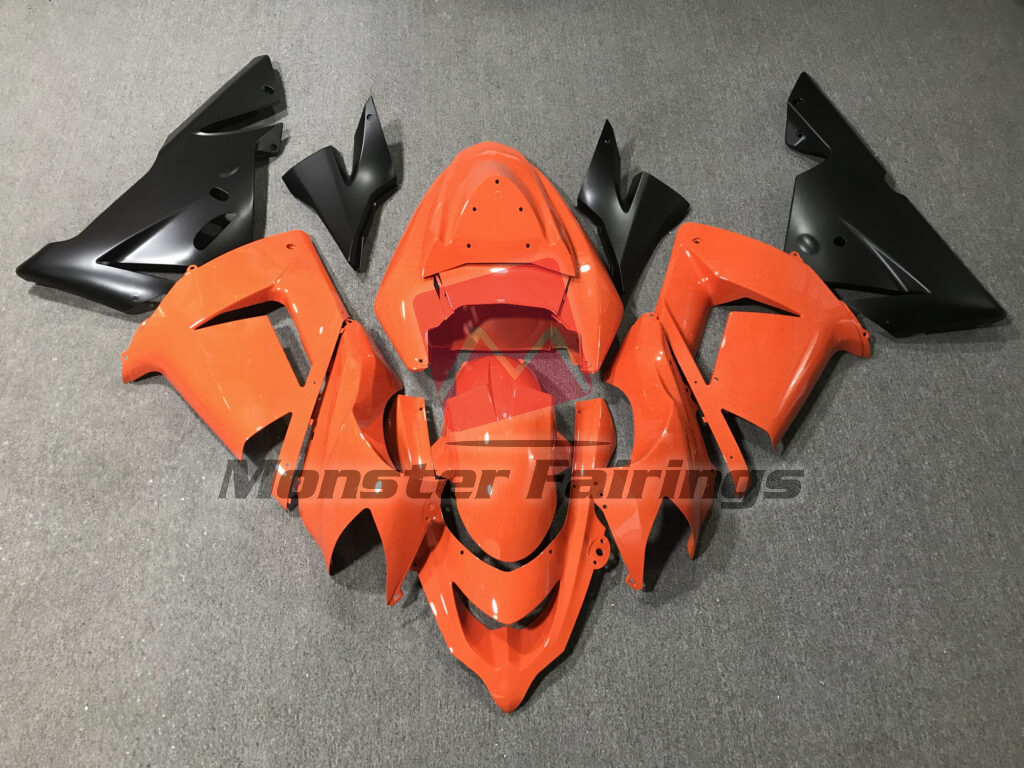 Kawasaki ZX10R 2004 - 2005 Orange Black ABS fairings - custom motorcycle bodywork kit by Monster Fairings