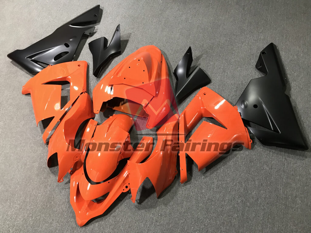Kawasaki ZX10R custom ABS fairings 2004 - 2005 in Orange Black - durable replacement kit, Monster Fairings