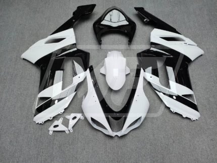Kawasaki ZX6R 2007-2008 Gloss White & Black ABS Fairings | Monster Fairings