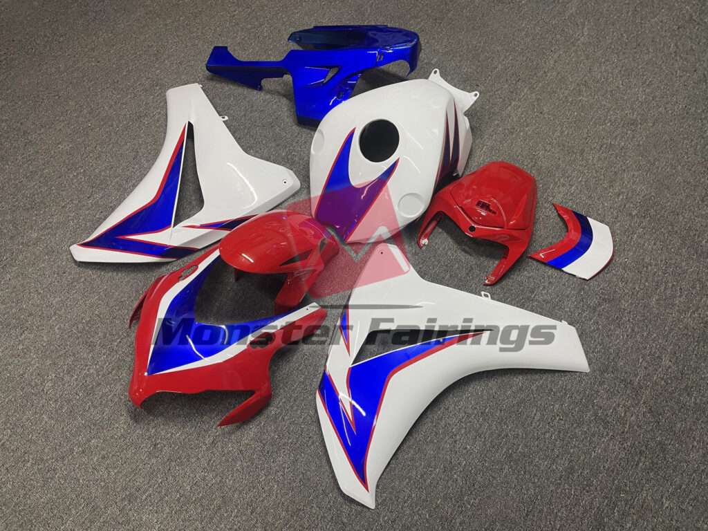 Gloss White, Red and Blue with Red Outline ABS fairings for Honda CBR1000RR 2008 - 2011 - premium OEM fit kit by Monster Fairings