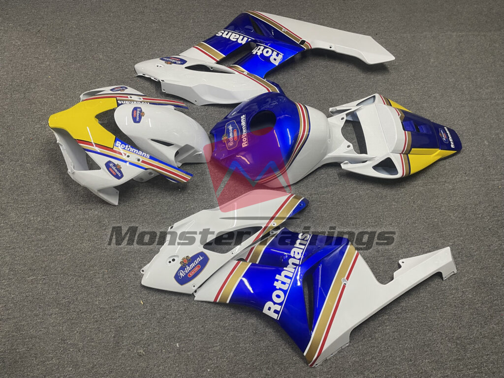 Honda CBR1000RR custom ABS fairings 2004 - 2005 in Gloss White Rothmans - durable replacement kit, Monster Fairings