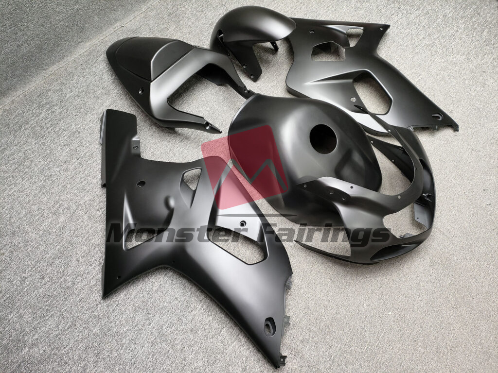 2001 - 2003 Suzuki GSXR Matte Black fairing set - ABS injection, custom painted by Monster Fairings
