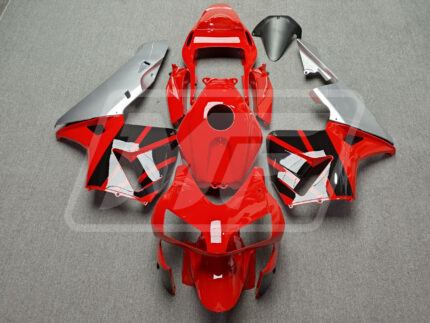 Honda CBR600RR 2003-2004 Gloss Red & Black with Silver ABS Fairings | Monster Fairings