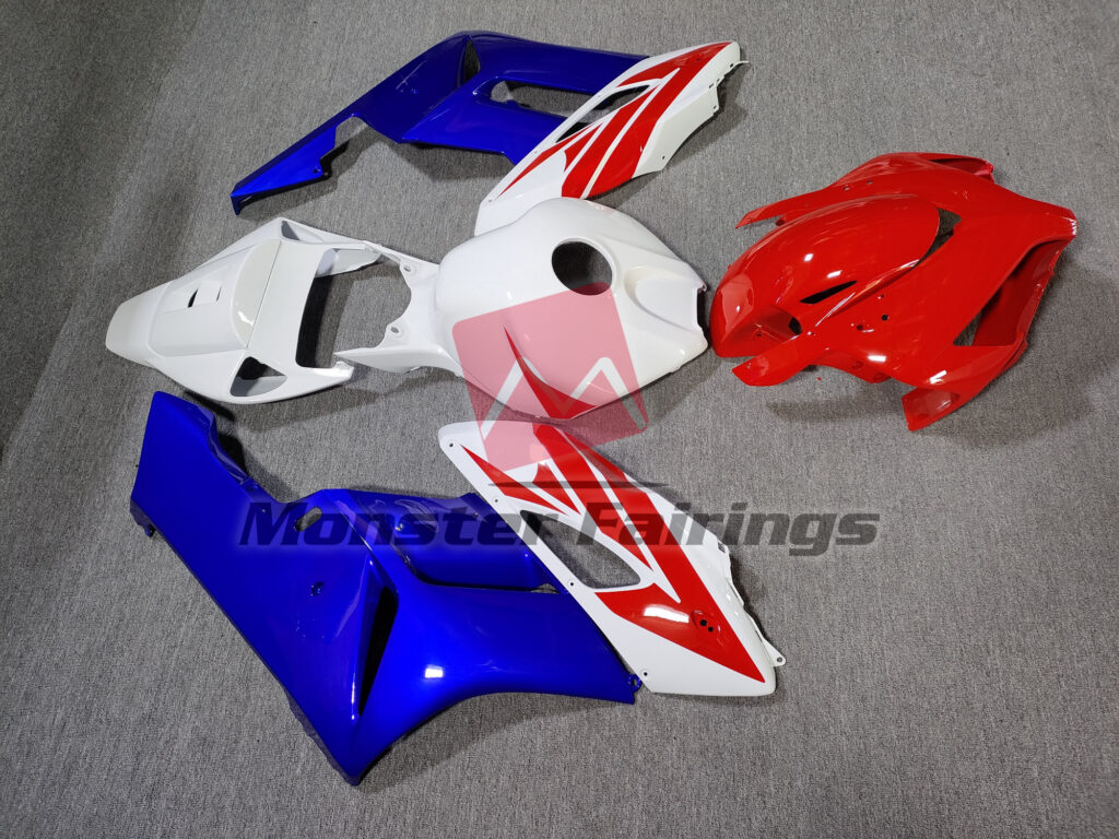 2004 - 2005 Honda CBR1000RR Red and Blue fairing set - ABS injection, custom painted by Monster Fairings