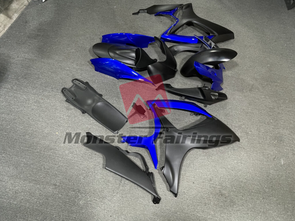Matte Black Gloss Blue ABS fairings for Suzuki GSXR 600 - 750 2006 - 2007 - premium OEM fit kit by Monster Fairings