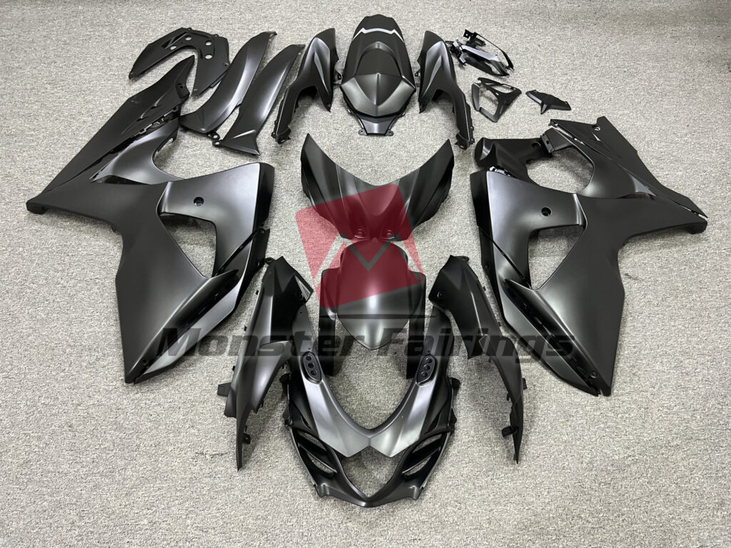 Suzuki GSXR 1000 2009 - 2016 Matte Black ABS fairings - custom motorcycle bodywork kit by Monster Fairings