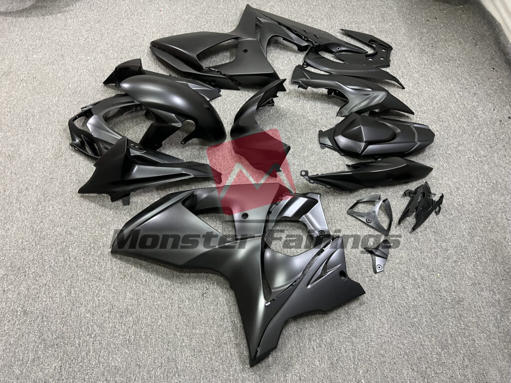 2009 - 2016 Suzuki GSXR Matte Black fairing set - ABS injection, custom painted by Monster Fairings