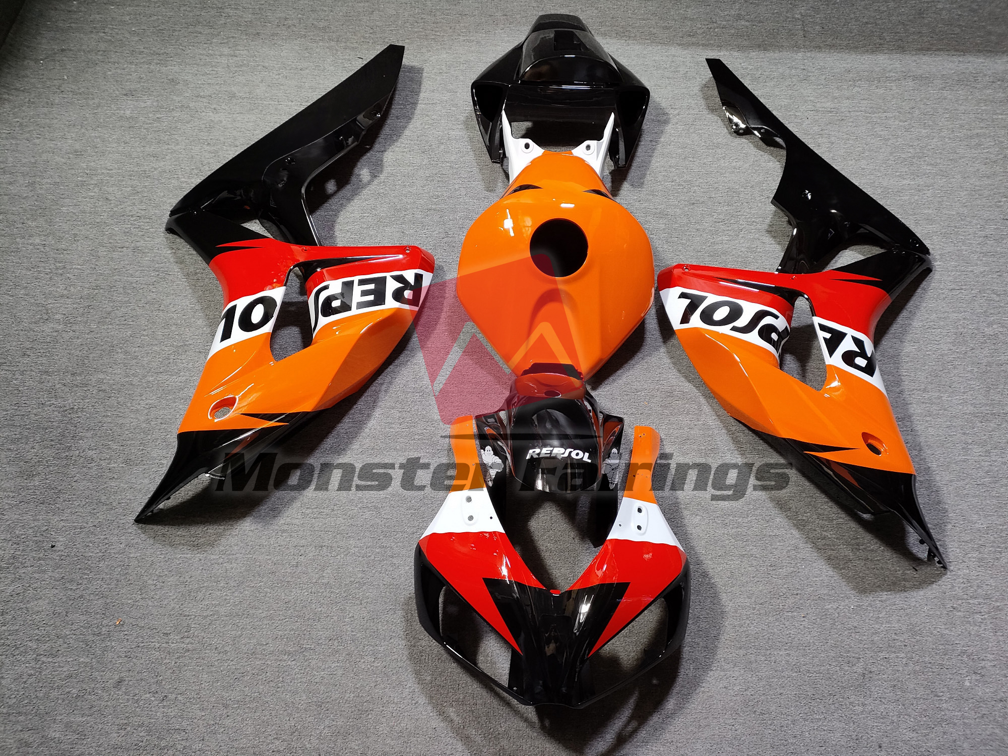 ると WYNMOTOオートバイ未塗装ファイバーグラスレーシングフルホンダ