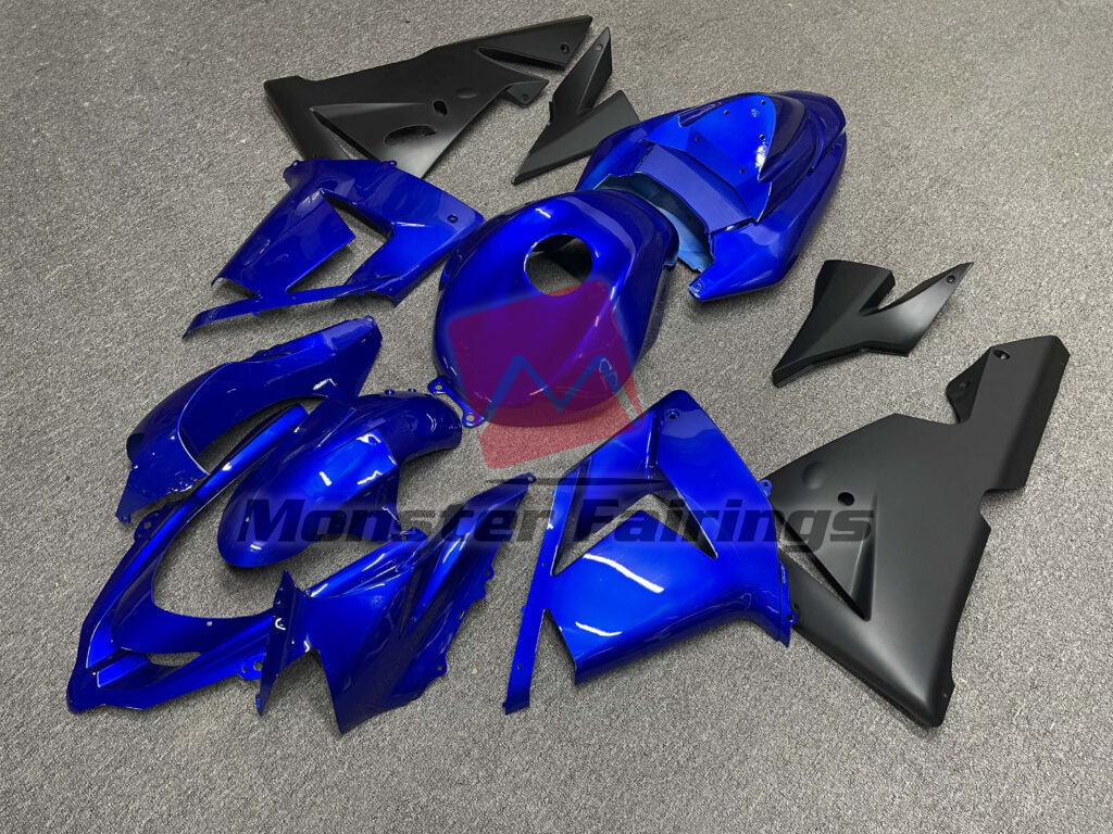 Kawasaki ZX10R custom ABS fairings 2004 - 2005 in Gloss Blue & Matte Black - durable replacement kit, Monster Fairings