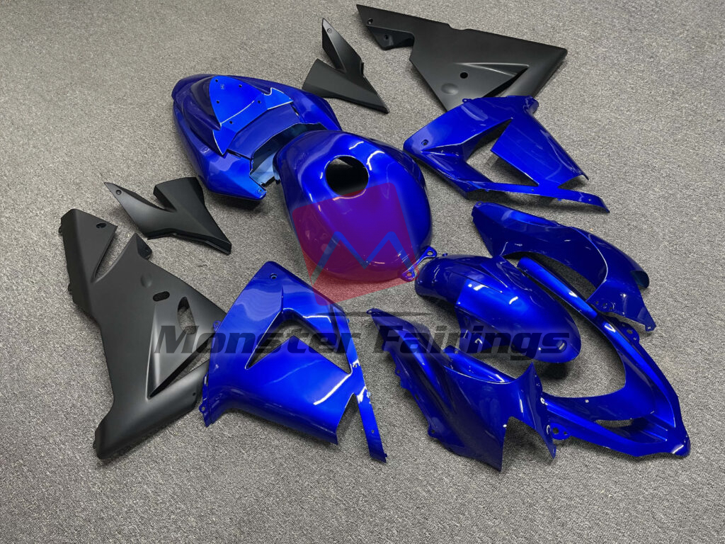 Gloss Blue & Matte Black ABS fairings for Kawasaki ZX10R 2004 - 2005 - premium OEM fit kit by Monster Fairings