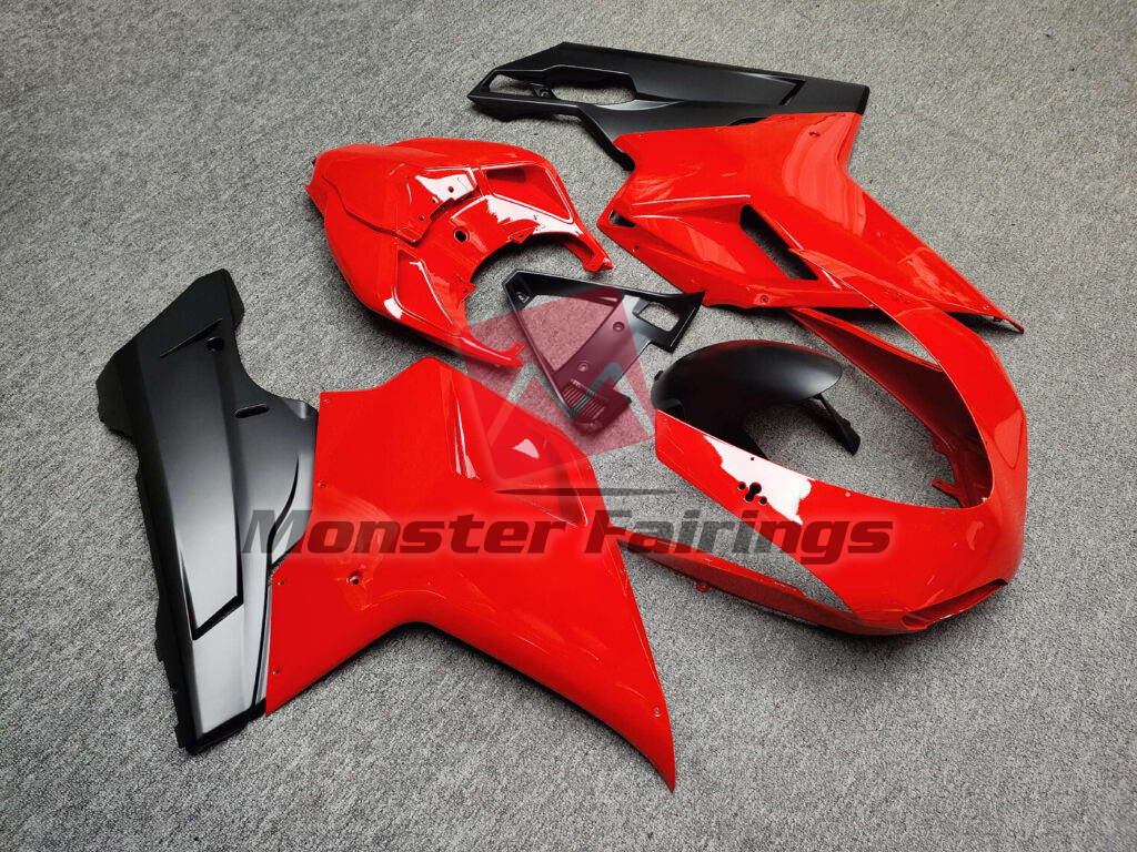 Gloss Red & Matte Black ABS fairings for Ducati 848 1098 1198 2007 - 2012 - premium OEM fit kit by Monster Fairings