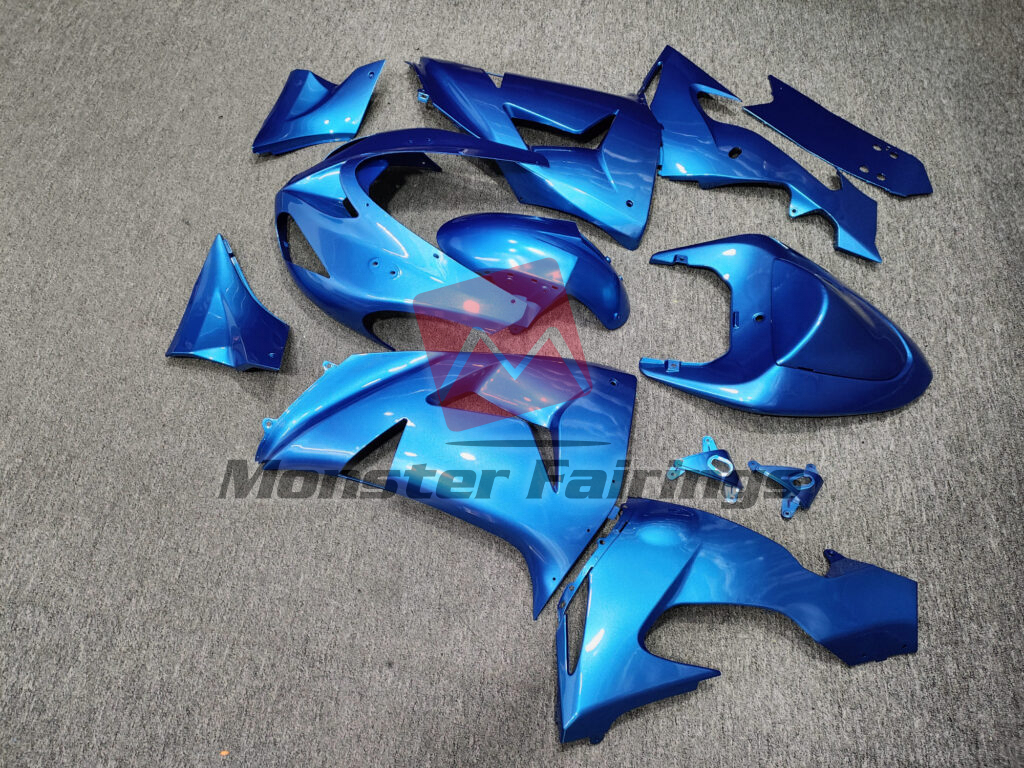 2006 - 2007 Kawasaki ZX10R Gloss Metallic Blue fairing set - ABS injection, custom painted by Monster Fairings