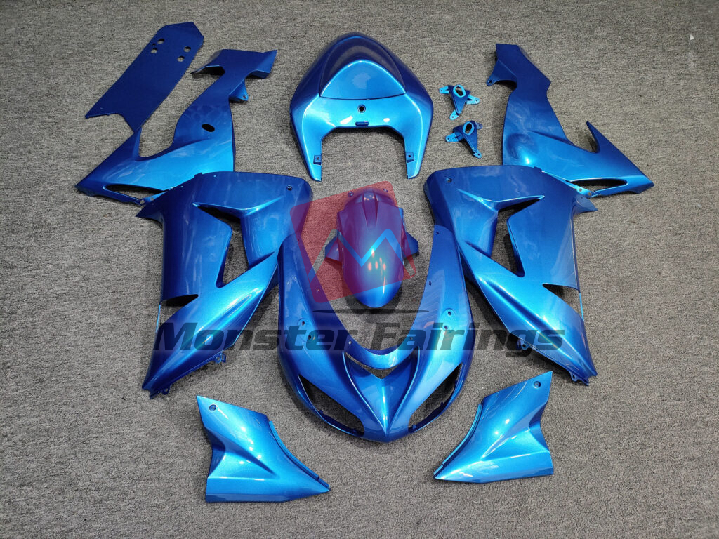 Kawasaki ZX10R 2006 - 2007 Gloss Metallic Blue ABS fairings - custom motorcycle bodywork kit by Monster Fairings