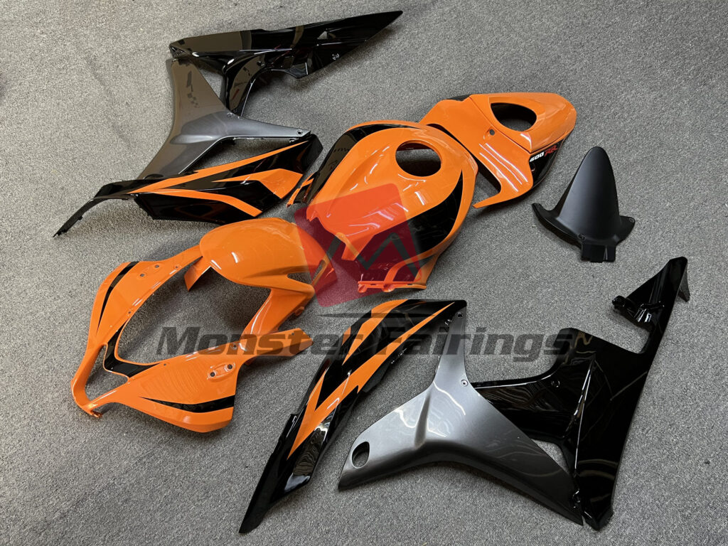 Orange Grey Black ABS fairings for Honda CBR600RR 2007 - 2008 - premium OEM fit kit by Monster Fairings