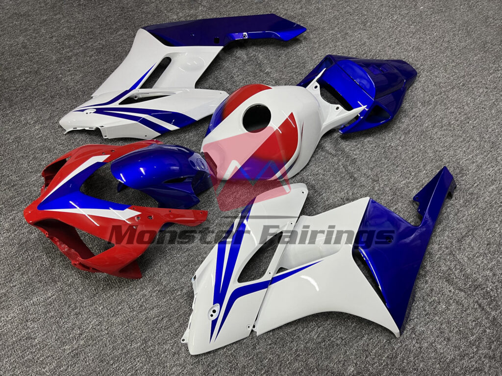 Gloss White with Red & Blue ABS fairings for Honda CBR1000RR 2004 - 2005 - premium OEM fit kit by Monster Fairings
