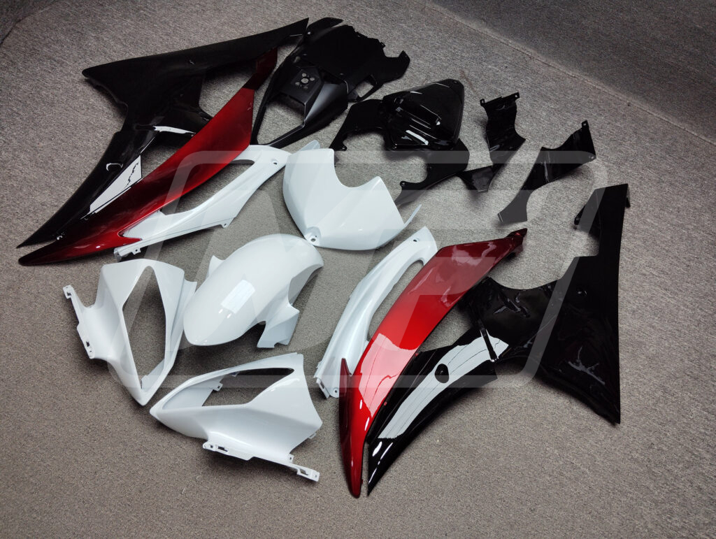 Red Black and White ABS fairings for Yamaha R6 2008 - 2016 - premium OEM fit kit by Monster Fairings