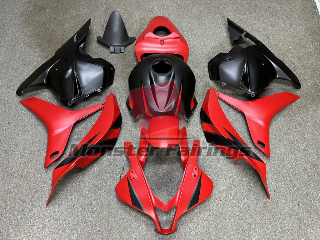 Honda CBR600RR 2009 - 2012 Red Matte Black ABS fairings - custom motorcycle bodywork kit by Monster Fairings
