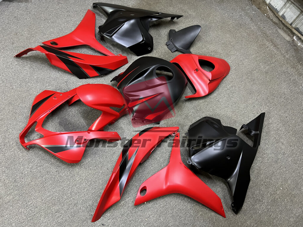 Honda CBR600RR custom ABS fairings 2009 - 2012 in Red Matte Black - durable replacement kit, Monster Fairings