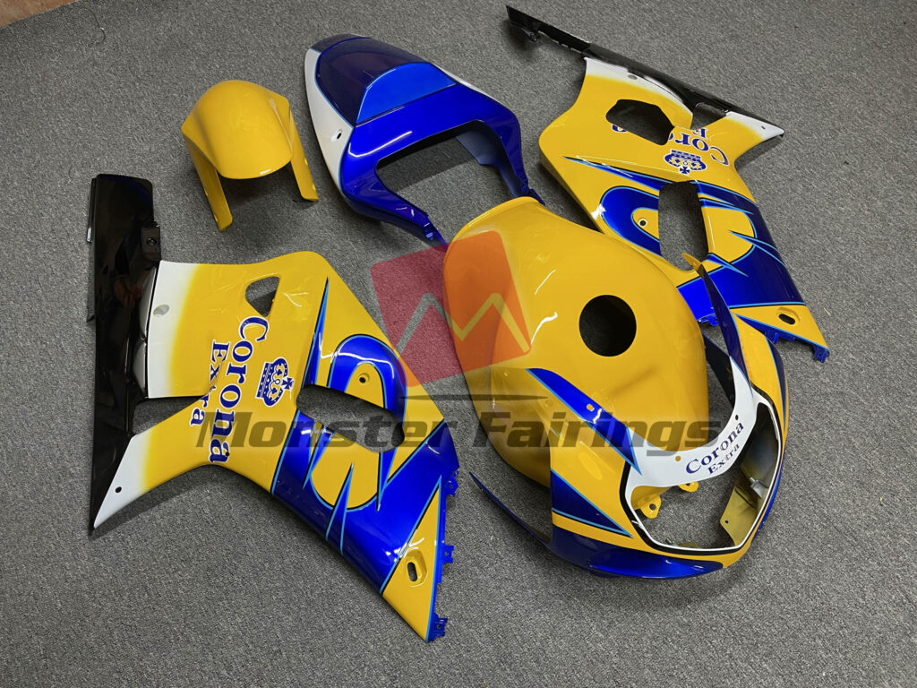 Yellow Corona ABS fairings for Suzuki GSXR 600 - 750 2001 - 2003 - premium OEM fit kit by Monster Fairings