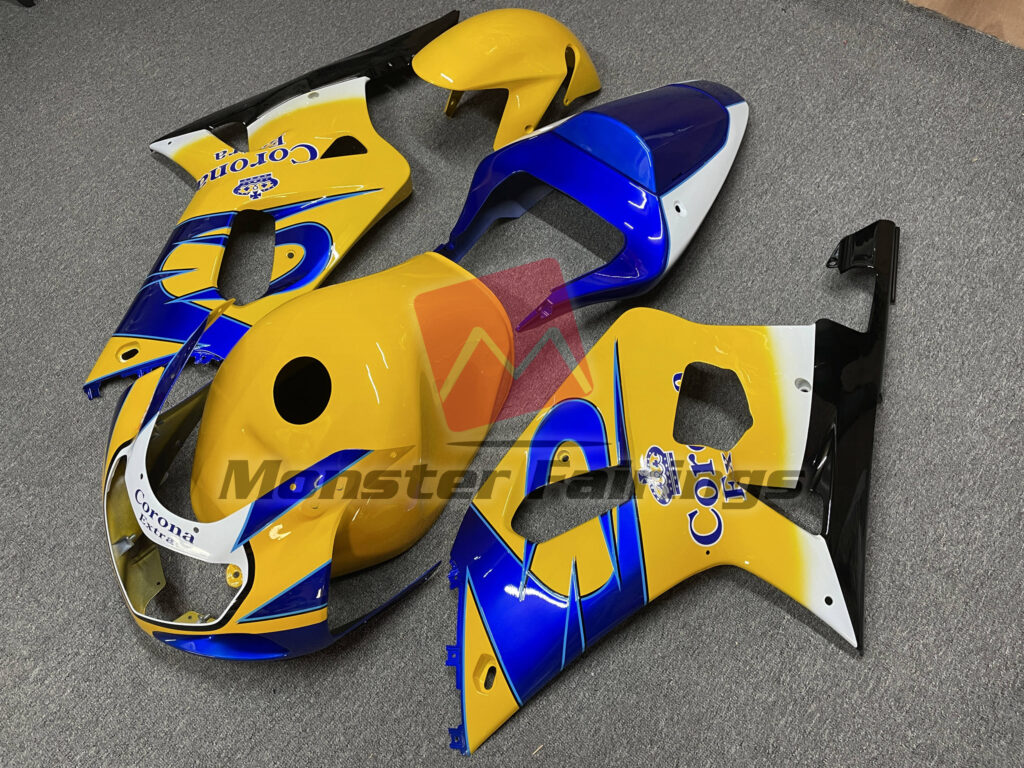 Suzuki GSXR custom ABS fairings 2001 - 2003 in Yellow Corona - durable replacement kit, Monster Fairings