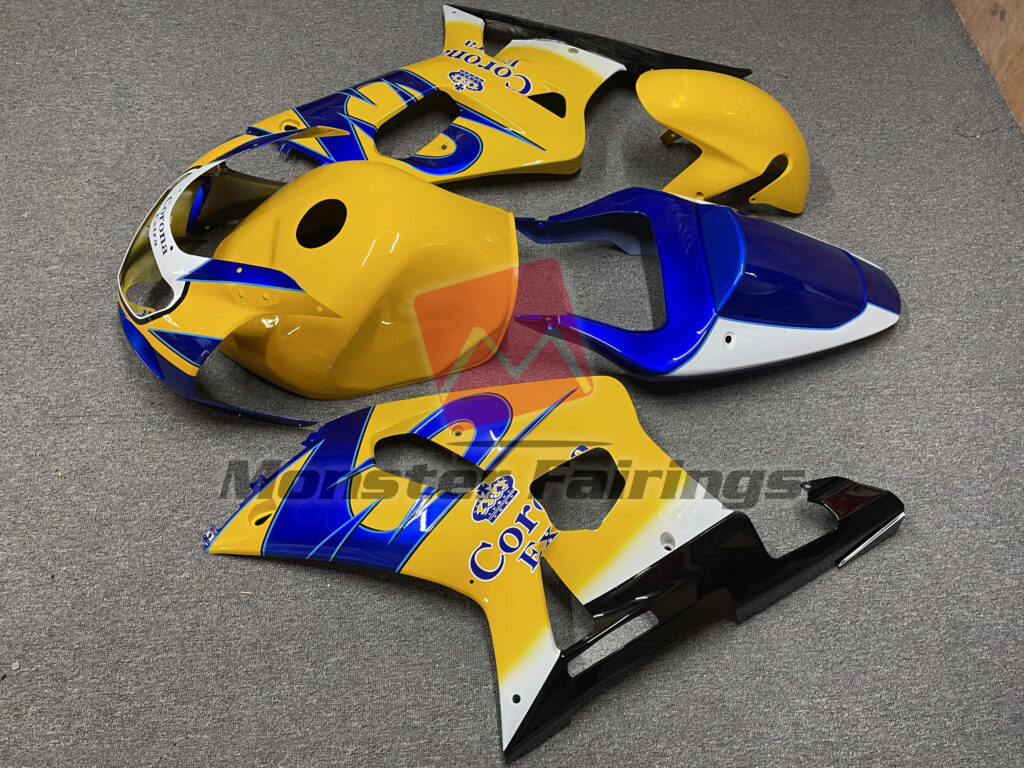 2001 - 2003 Suzuki GSXR Yellow Corona fairing set - ABS injection, custom painted by Monster Fairings