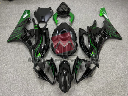Yamaha R6 2006 - 2007 Green Flame ABS fairings - custom motorcycle bodywork kit by Monster Fairings