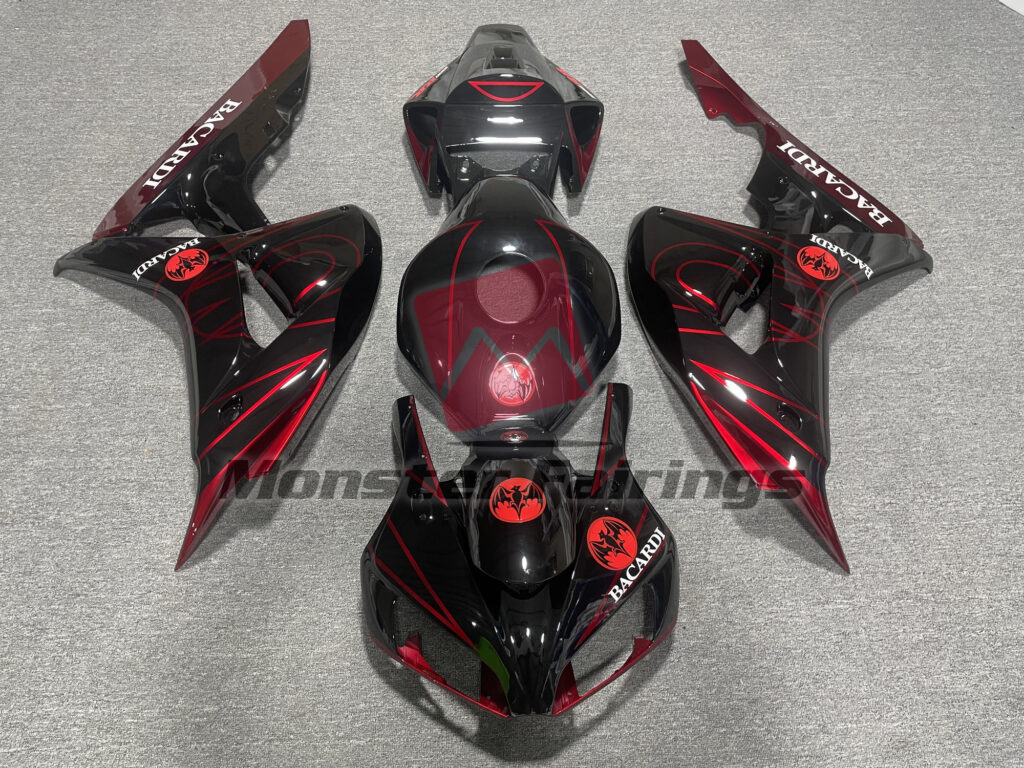 Honda CBR1000RR 2006 - 2007 Red Bacardi ABS fairings - custom motorcycle bodywork kit by Monster Fairings