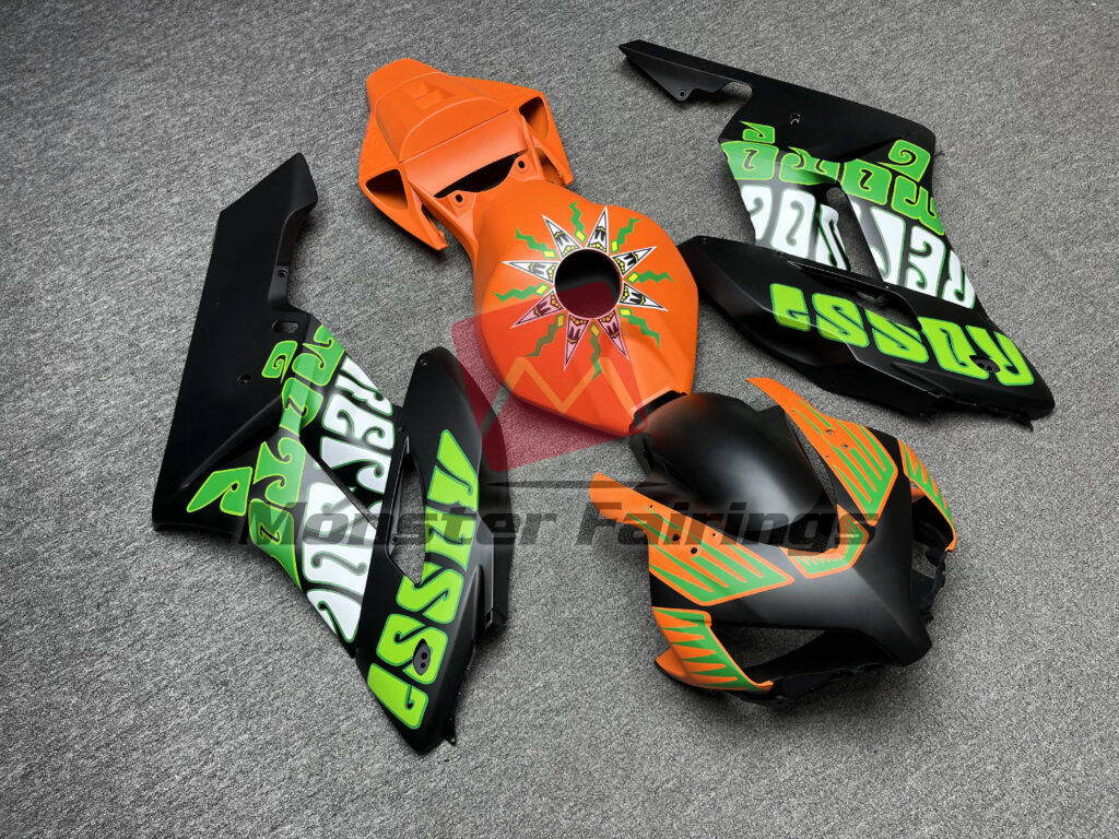 2004 - 2005 Honda CBR1000RR Matte Orange & Black Rossi fairing set - ABS injection, custom painted by Monster Fairings