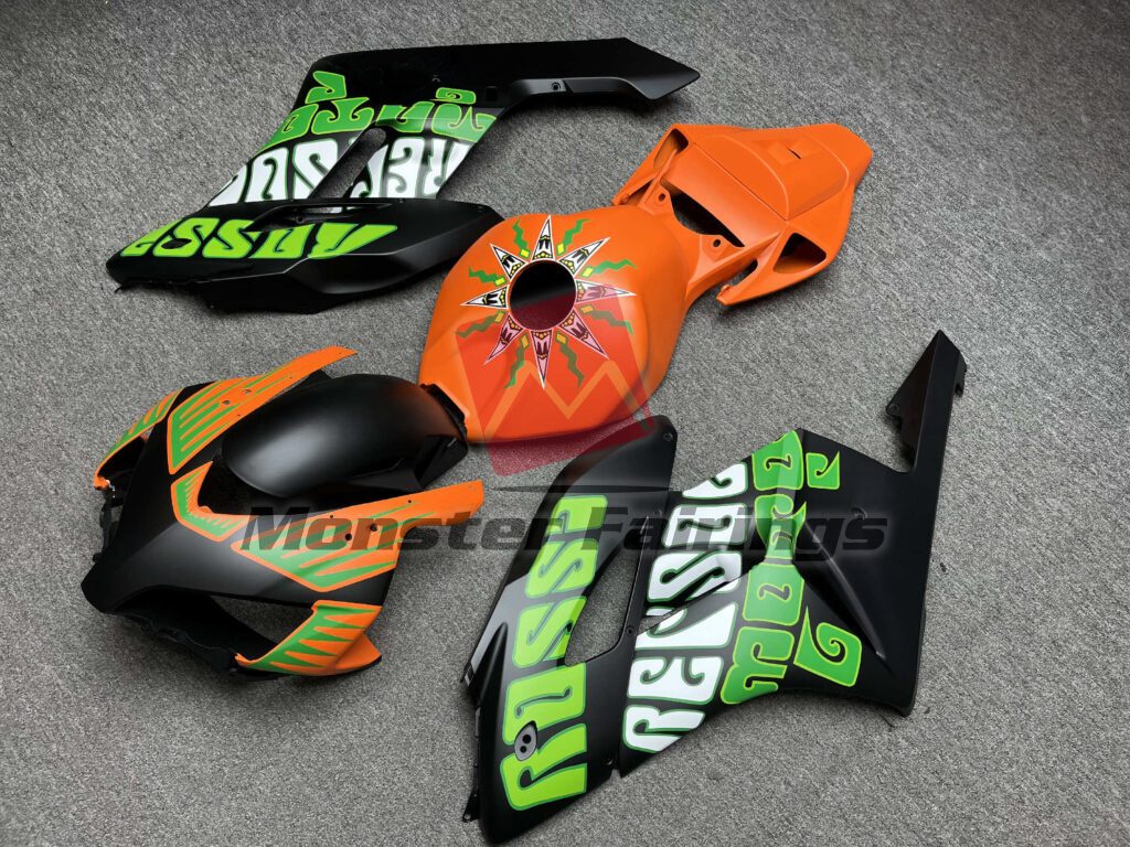 Honda CBR1000RR custom ABS fairings 2004 - 2005 in Matte Orange & Black Rossi - durable replacement kit, Monster Fairings