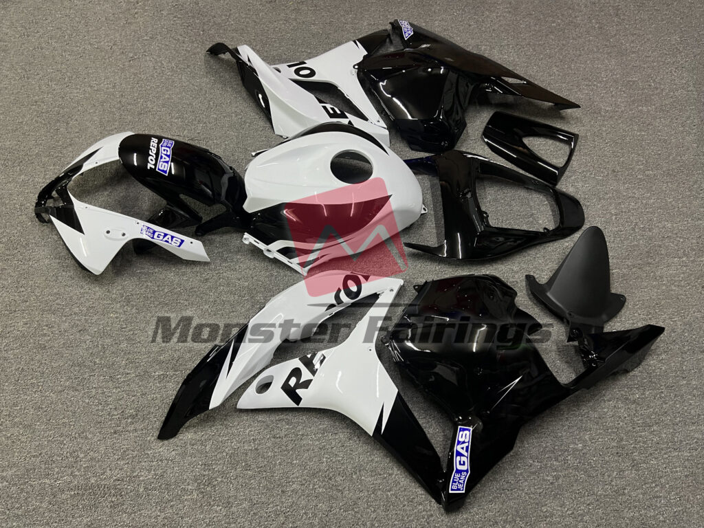 Honda CBR600RR custom ABS fairings 2009 - 2012 in Gloss White & Black Repsol - durable replacement kit, Monster Fairings