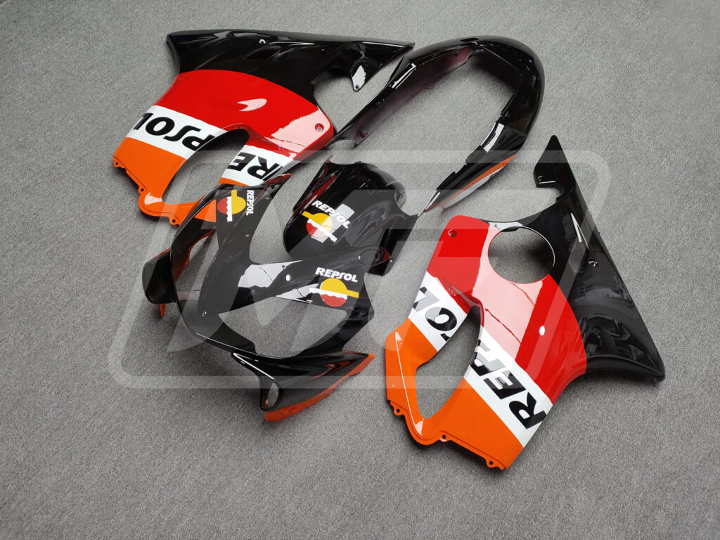 Gloss Black Classic Repsol ABS fairings for Honda CBR600 F4i 2004 - 2007 - premium OEM fit kit by Monster Fairings