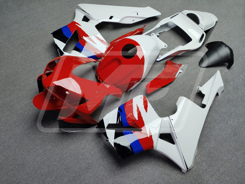 Gloss White & Red With Blue ABS fairings for Honda CBR600RR 2003 - 2004 - premium OEM fit kit by Monster Fairings
