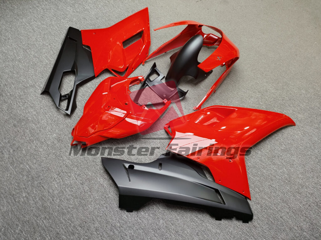 Gloss Red & Matte Black ABS fairings for Ducati 848 1098 1198 2007 - 2012 - premium OEM fit kit by Monster Fairings