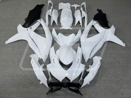 Suzuki GSXR 600-750 2008-2010 Gloss White with Black ABS Fairings | Monster Fairings