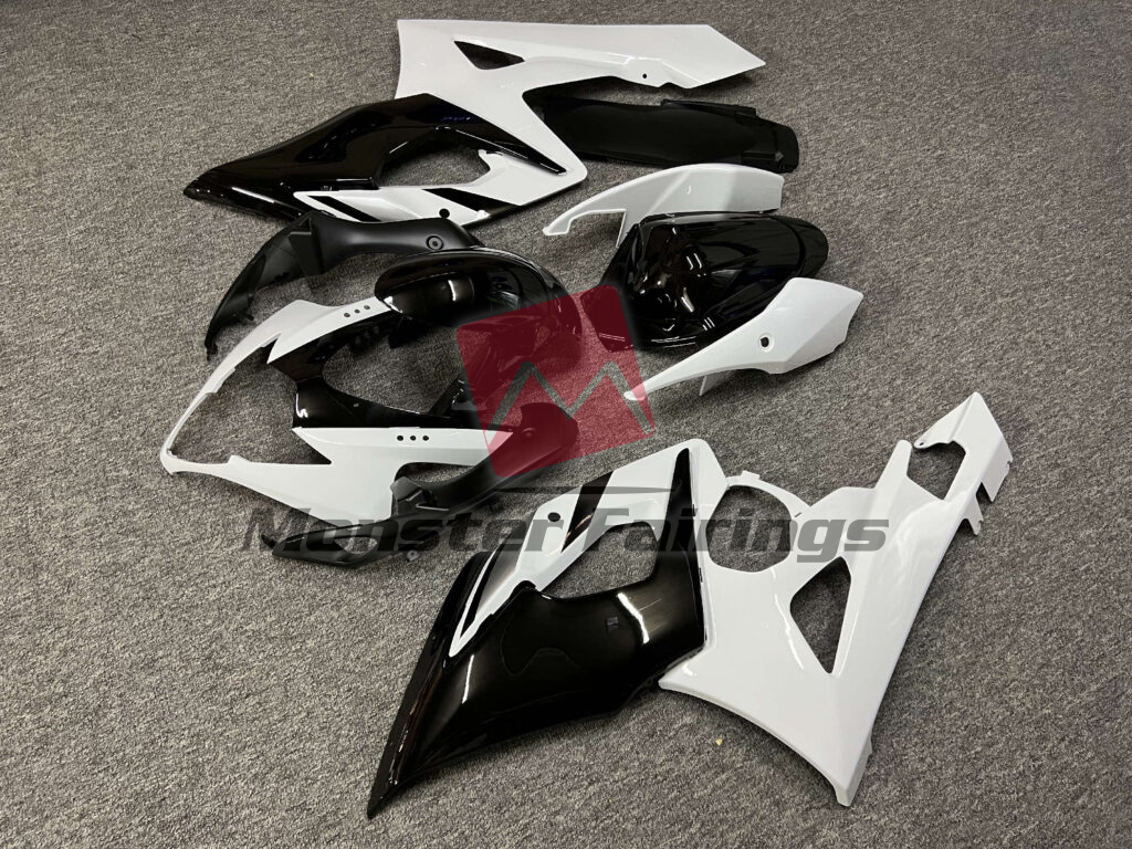 Gloss White, Black & Silver ABS fairings for Suzuki GSXR 1000 2005 - 2006 - premium OEM fit kit by Monster Fairings