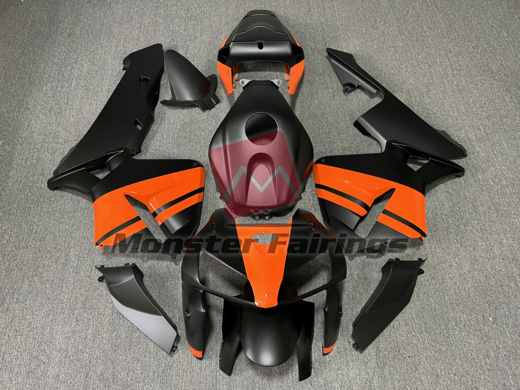 Honda CBR600RR 2005 - 2006 Gloss Orange & Matte Black ABS fairings - custom motorcycle bodywork kit by Monster Fairings