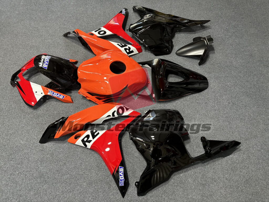 2009 - 2012 Honda CBR600RR Gloss Classic Repsol fairing set - ABS injection, custom painted by Monster Fairings