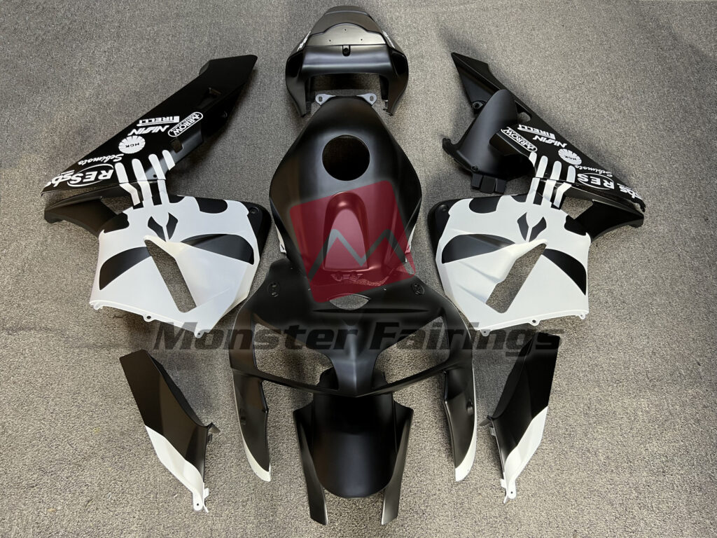 Honda CBR600RR 2005 - 2006 Matte with White Punisher Logo ABS fairings - custom motorcycle bodywork kit by Monster Fairings