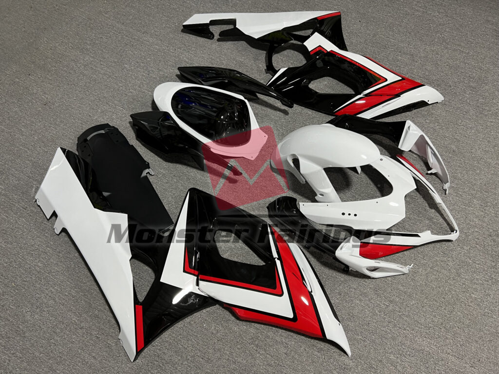 Gloss Red, Black & White ABS fairings for Suzuki GSXR 1000 2005 - 2006 - premium OEM fit kit by Monster Fairings