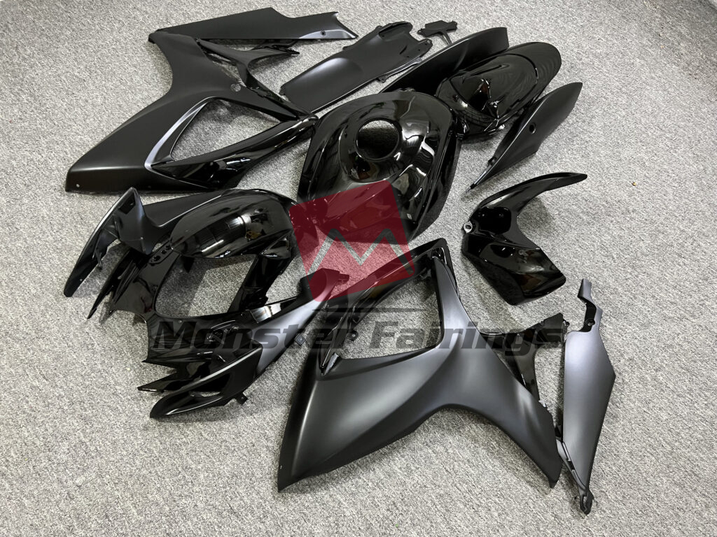 Matte & Gloss Black ABS fairings for Suzuki GSXR 600 - 750 2006 - 2007 - premium OEM fit kit by Monster Fairings