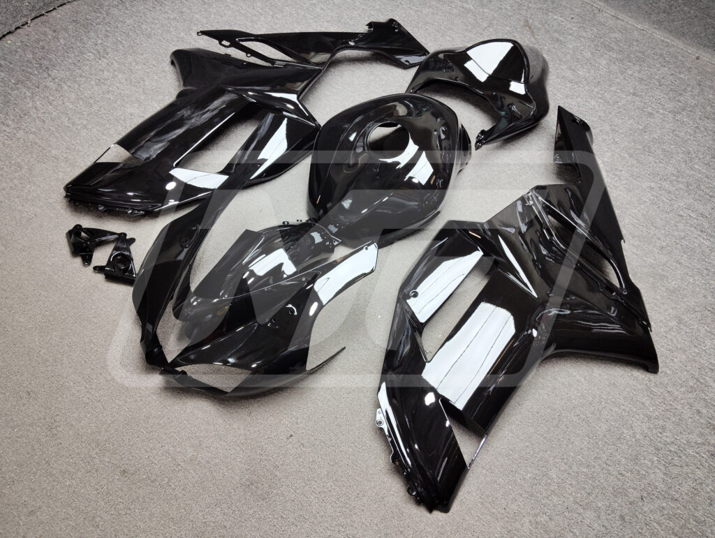 Gloss Black ABS fairings for Kawasaki ZX6R 2007 - 2008 - premium OEM fit kit by Monster Fairings