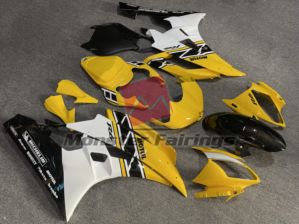 Yellow Motul OEM Style ABS fairings for Yamaha R6 2006 - 2007 - premium OEM fit kit by Monster Fairings