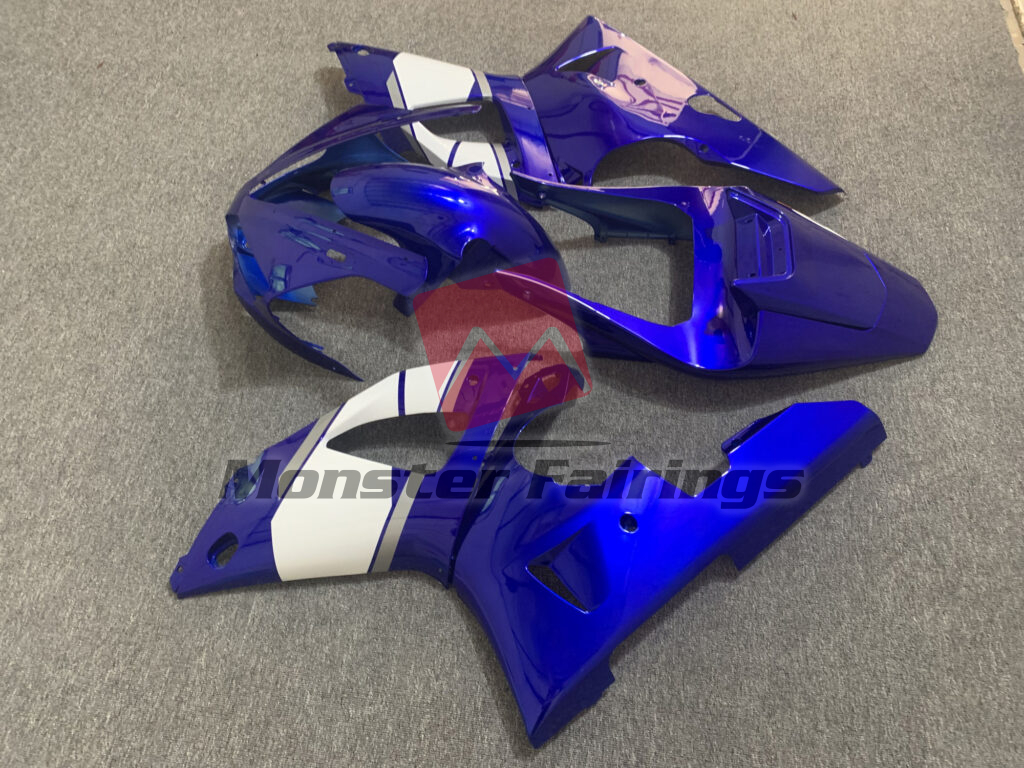 Gloss Blue & White with Silver ABS fairings for Yamaha R1 2000 - 2001 - premium OEM fit kit by Monster Fairings
